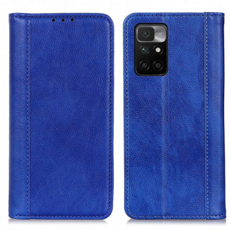 Folio Deksel Lær Xiaomi Redmi 10 Mobildeksel Elegance Split Litchi Leather