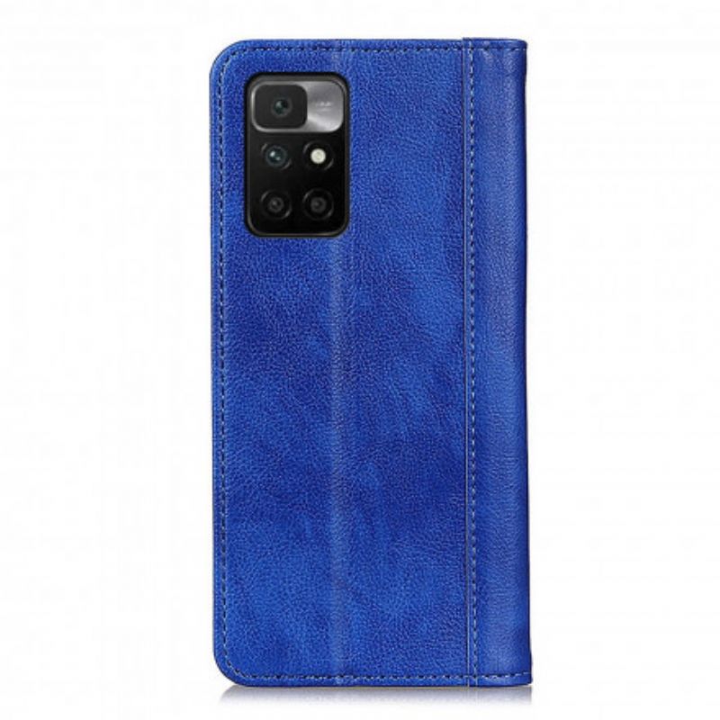 Folio Deksel Lær Xiaomi Redmi 10 Mobildeksel Elegance Split Litchi Leather