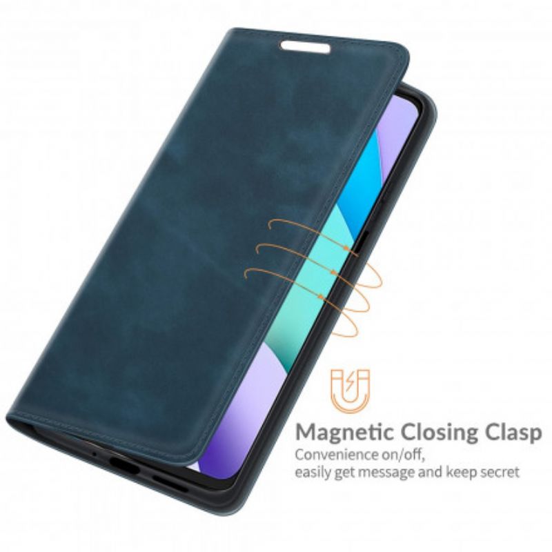 Folio Deksel Lær Xiaomi Redmi 10 Slim Skin-touch