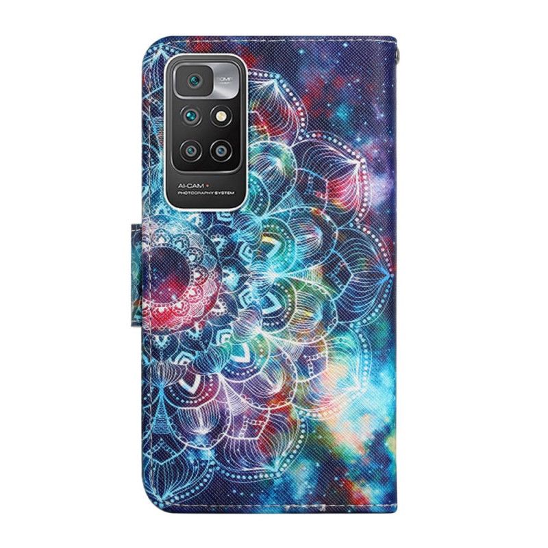 Folio Deksel Xiaomi Redmi 10 Flashy Half Strappy Mandala