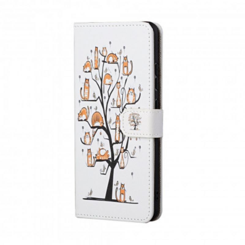 Folio Deksel Xiaomi Redmi 10 Funky Cats Strappy