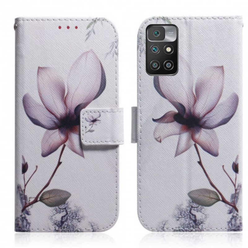 Folio Deksel Xiaomi Redmi 10 Gammel Rosa Blomst