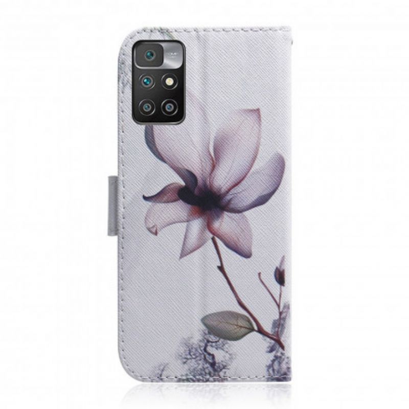 Folio Deksel Xiaomi Redmi 10 Gammel Rosa Blomst