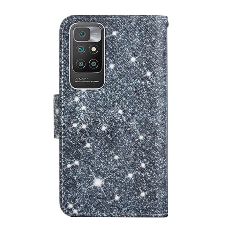 Folio Deksel Xiaomi Redmi 10 Glitter Strappy