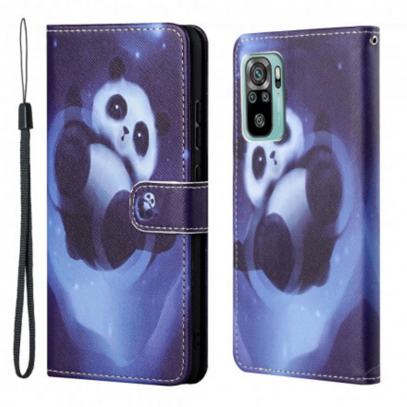 Folio Deksel Xiaomi Redmi 10 Panda Space Strappy