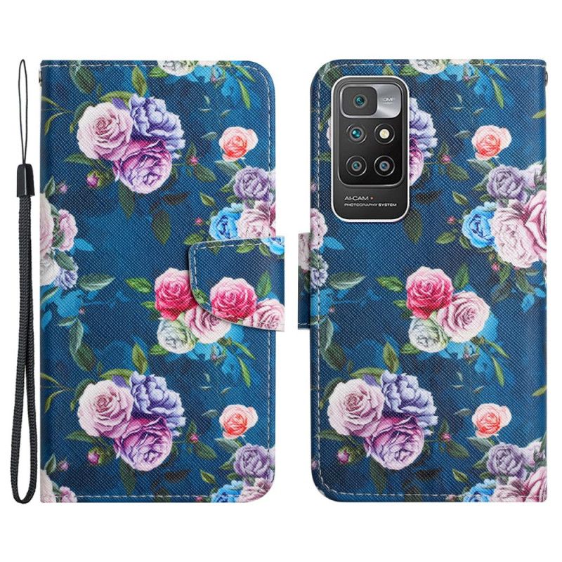 Lærdeksel Folio Deksel Xiaomi Redmi 10 Mobildeksel Liberty Royal Flowers