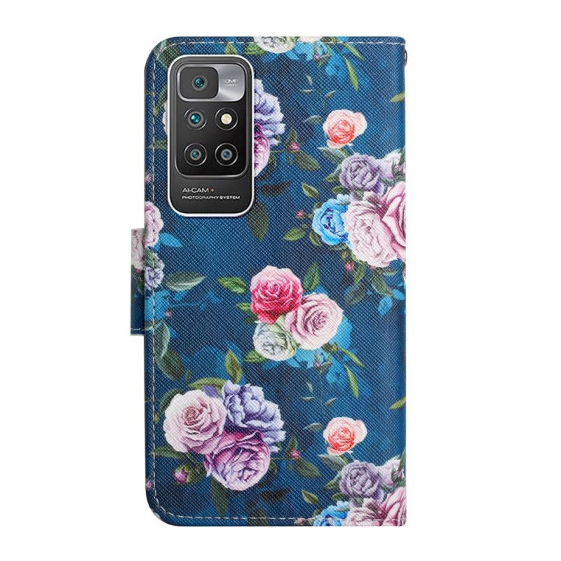 Lærdeksel Folio Deksel Xiaomi Redmi 10 Mobildeksel Liberty Royal Flowers