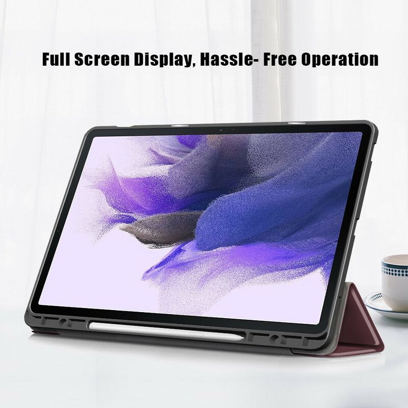 Smart Etui Samsung Galaxy Tab S7 Fe Tri-fold Forsterket Penneholder