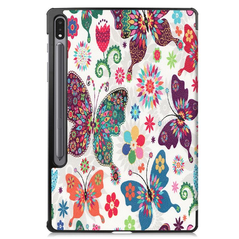 Smart Etui Samsung Galaxy Tab S7 Fe Vintage Blomsterpennholder