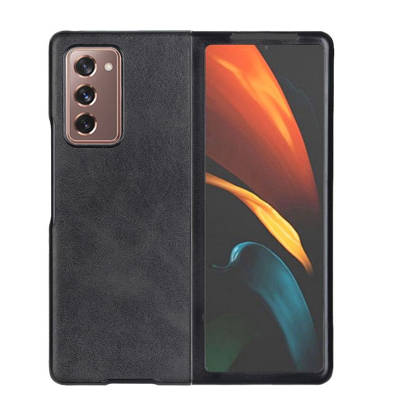 Deksel Samsung Galaxy Z Fold 2 Svart Premium Kunstlær