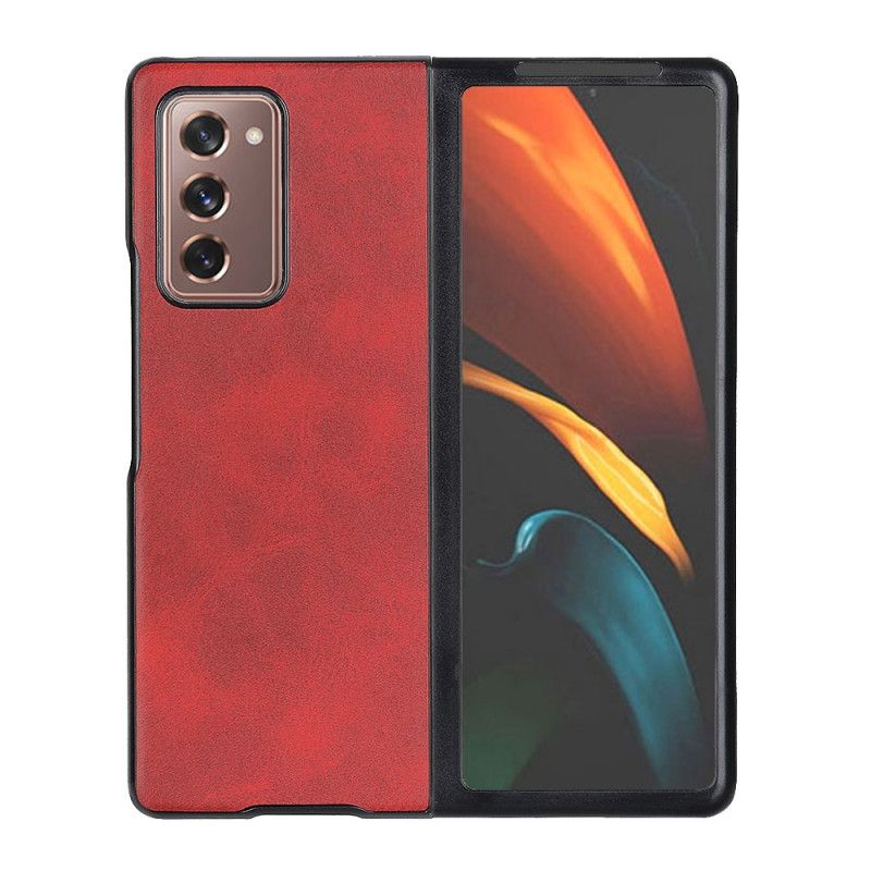 Deksel Samsung Galaxy Z Fold 2 Svart Premium Kunstlær