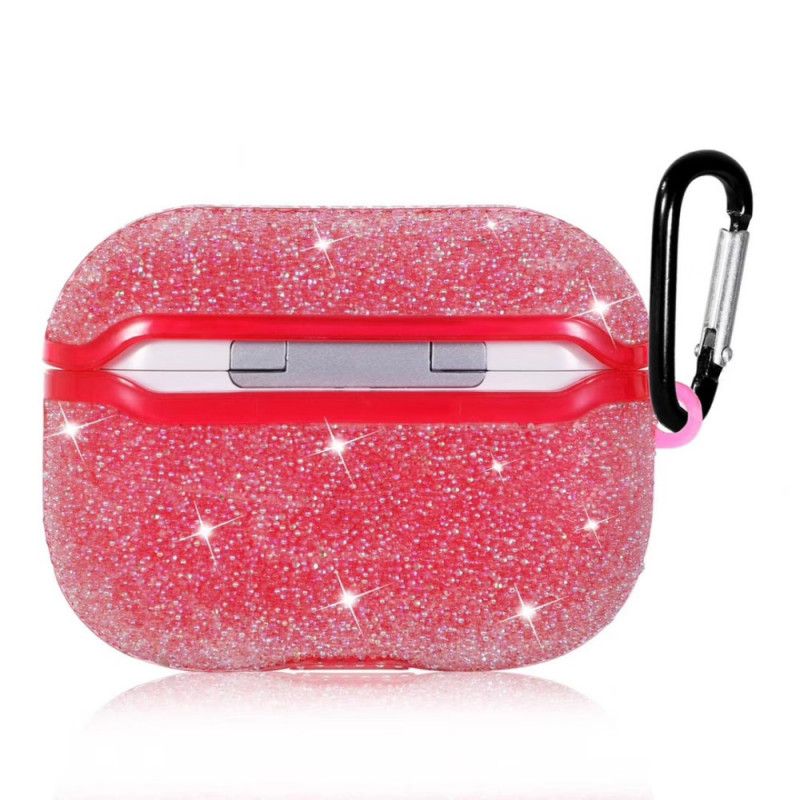 Deksel AirPods Pro Grå Rhinestone Diamanter Med Snap Krok