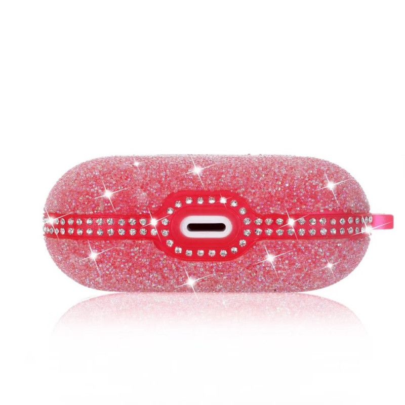 Deksel AirPods Pro Grå Rhinestone Diamanter Med Snap Krok