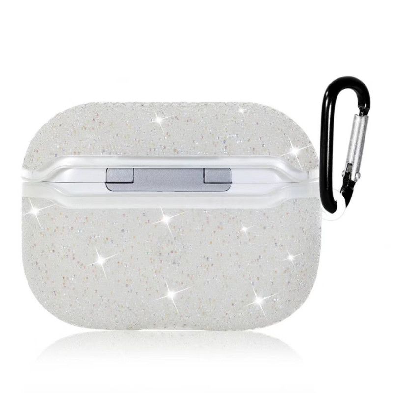 Deksel AirPods Pro Grå Rhinestone Diamanter Med Snap Krok