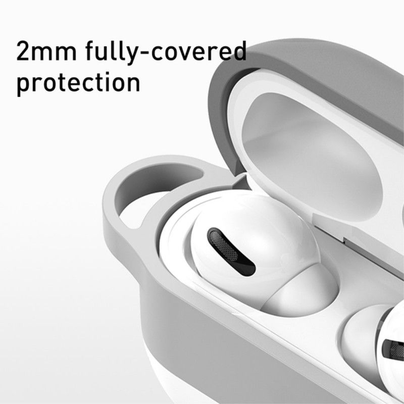 Deksel AirPods Pro Grå Skystil Med Baseus Karabinkrok Anti-fall