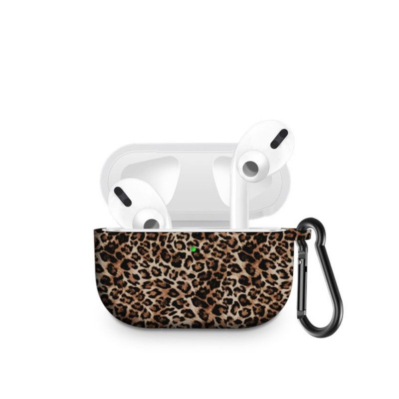 Deksel AirPods Pro Leopard Silikon Med Karabinkrok