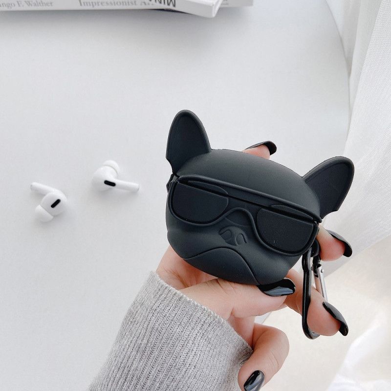 Deksel AirPods Pro Svart 3D Hund Med Ring Beskyttelse