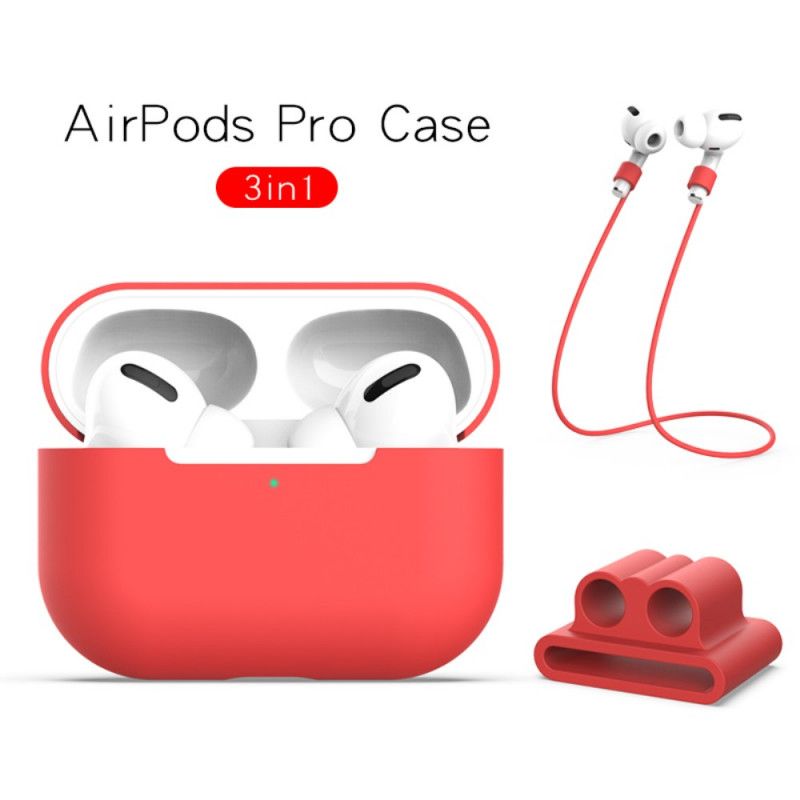 Deksel AirPods Pro Svart Silikon Med Hodetelefonkabel