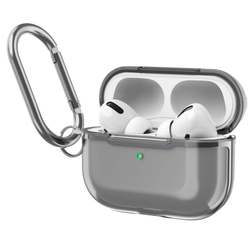 Deksel for AirPods Pro Grå Metallisk Design Med Karabinkrok