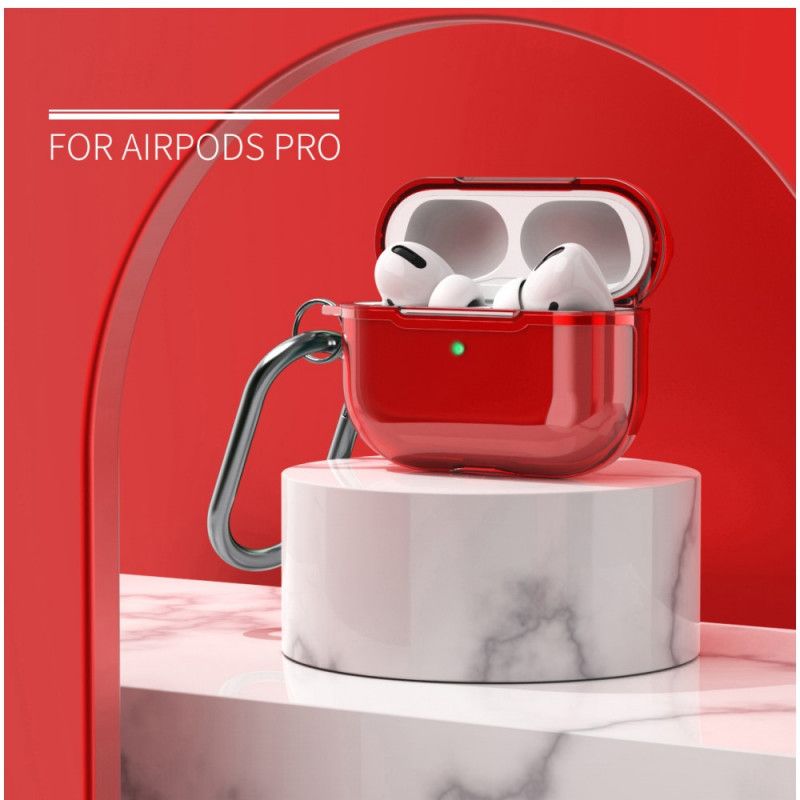 Deksel for AirPods Pro Grå Metallisk Design Med Karabinkrok