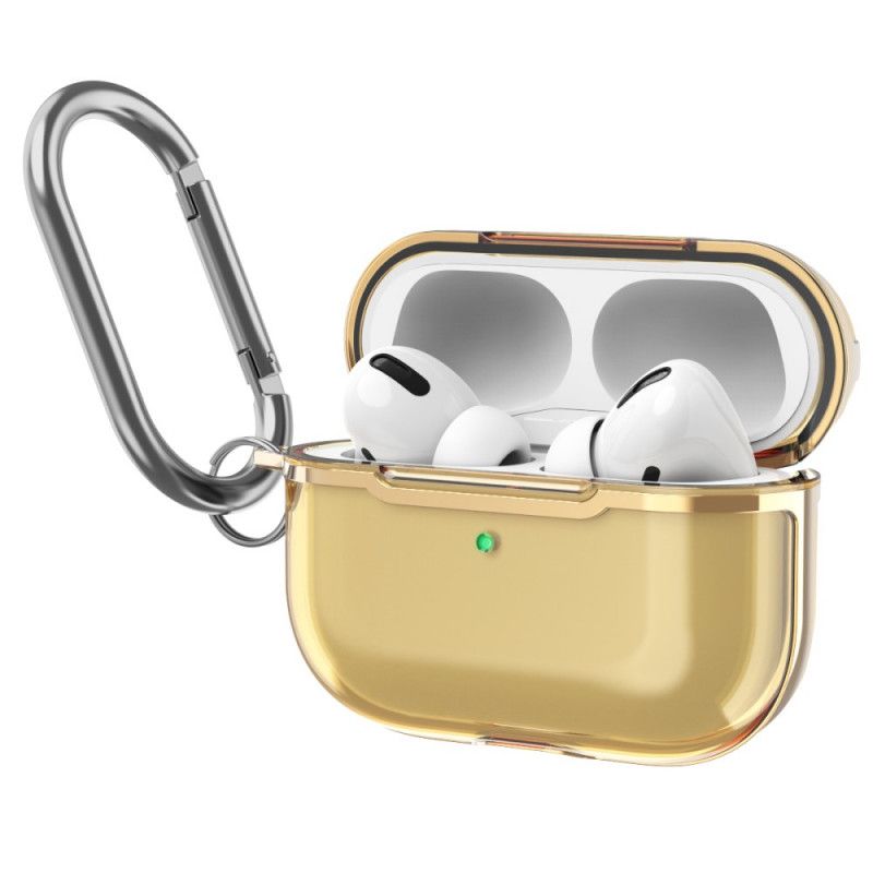 Deksel for AirPods Pro Grå Metallisk Design Med Karabinkrok