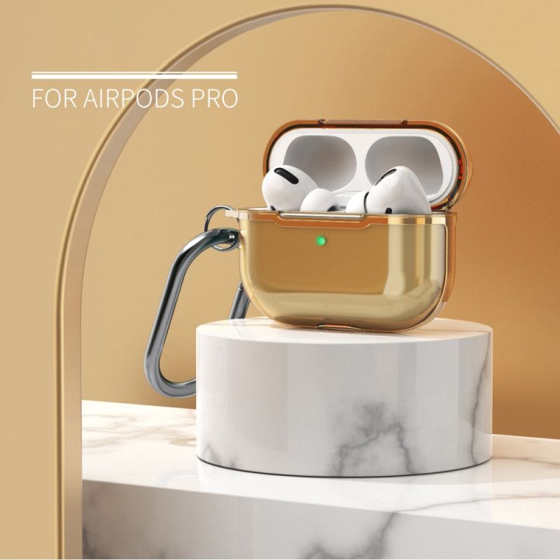 Deksel for AirPods Pro Grå Metallisk Design Med Karabinkrok