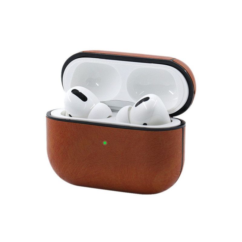 Deksel for AirPods Pro Svart Lærstil Med Snapkrok