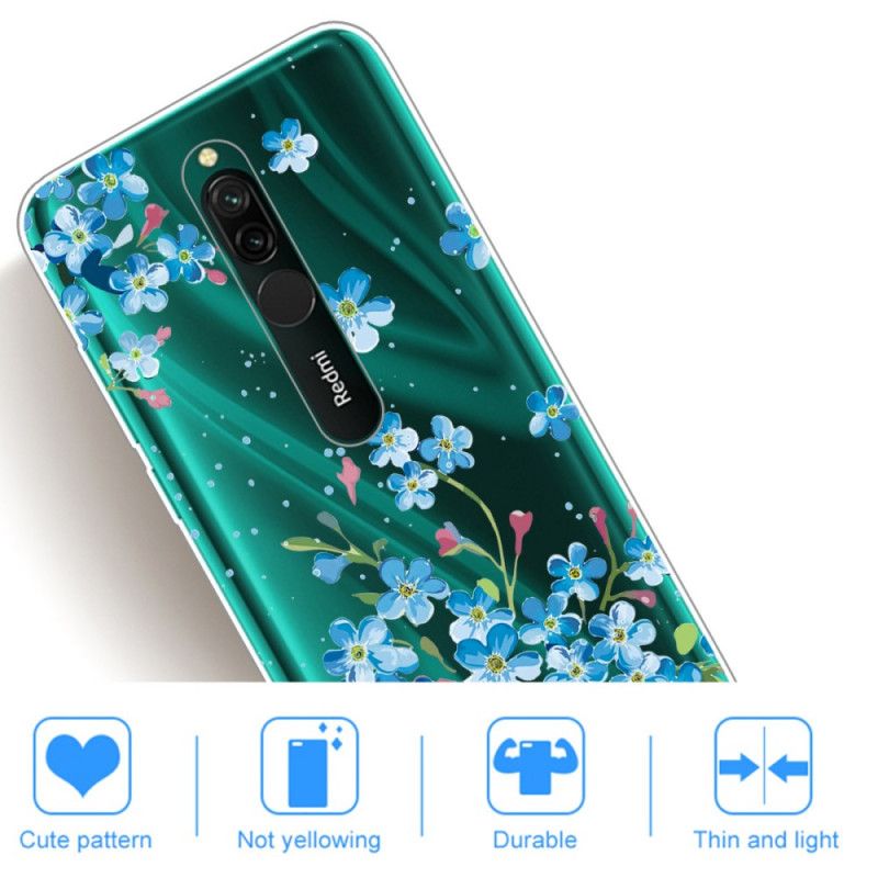 Deksel for Xiaomi Redmi 8 Bukett Med Blå Blomster