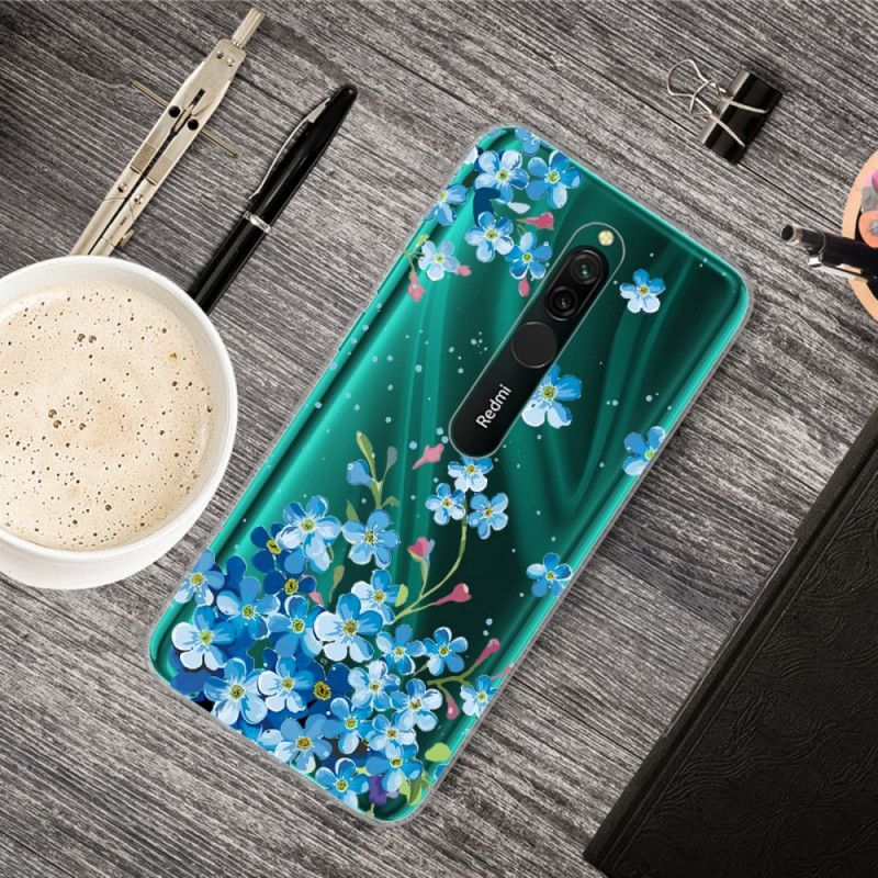 Deksel for Xiaomi Redmi 8 Bukett Med Blå Blomster