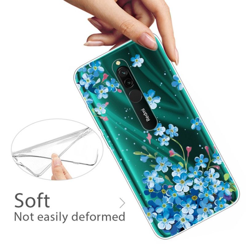 Deksel for Xiaomi Redmi 8 Bukett Med Blå Blomster