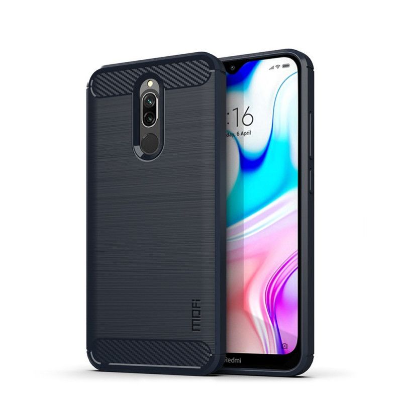 Deksel for Xiaomi Redmi 8 Svart Mofi Børstet Karbonfiber