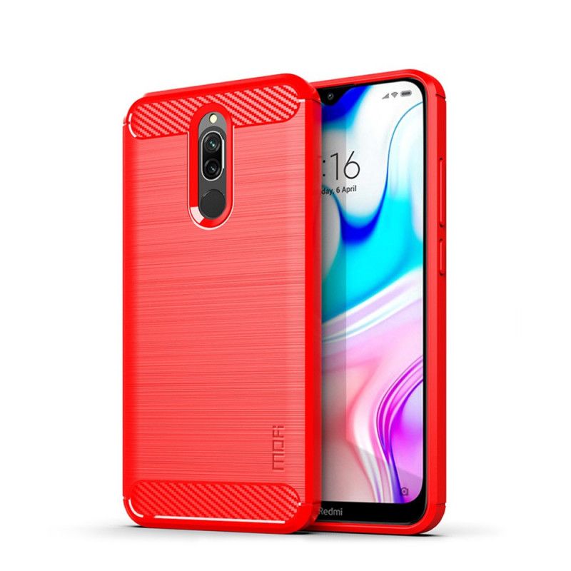 Deksel for Xiaomi Redmi 8 Svart Mofi Børstet Karbonfiber