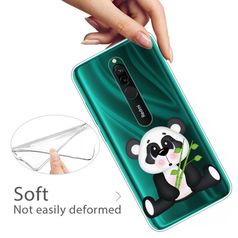 Deksel Xiaomi Redmi 8 Gjennomsiktig Trist Panda