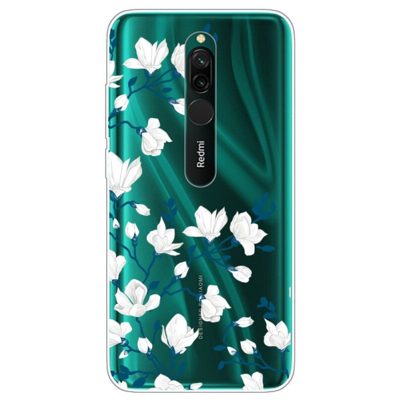 Deksel Xiaomi Redmi 8 Mobildeksel Hvite Blomster