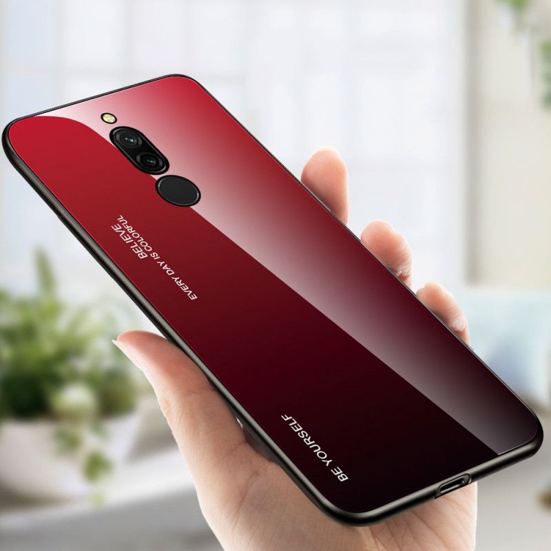 Deksel Xiaomi Redmi 8 Rød Vær Deg Selv Herdet Glass