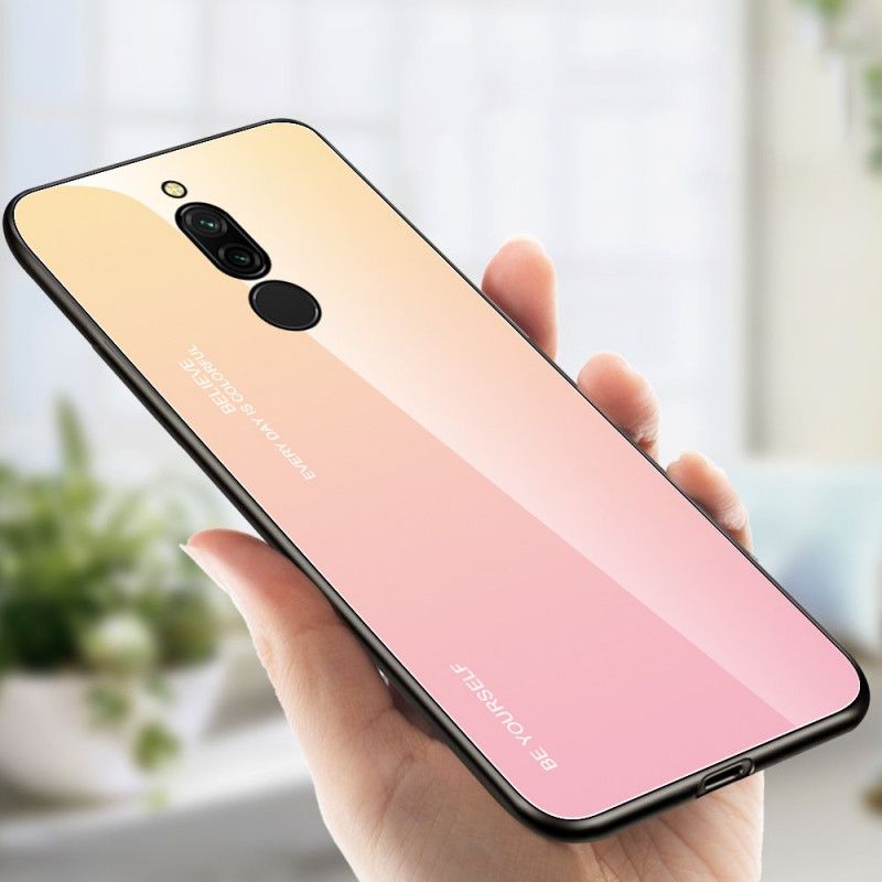 Deksel Xiaomi Redmi 8 Rød Vær Deg Selv Herdet Glass