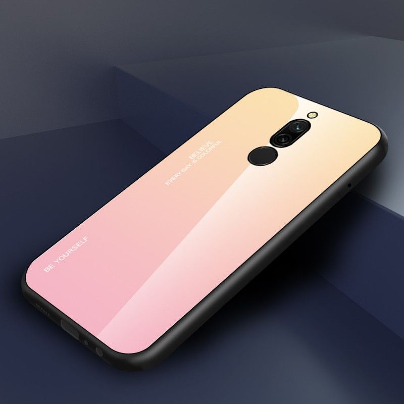 Deksel Xiaomi Redmi 8 Rød Vær Deg Selv Herdet Glass