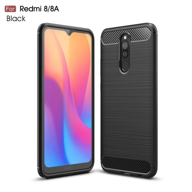 Deksel Xiaomi Redmi 8 Svart Børstet Karbonfiber Anti-fall