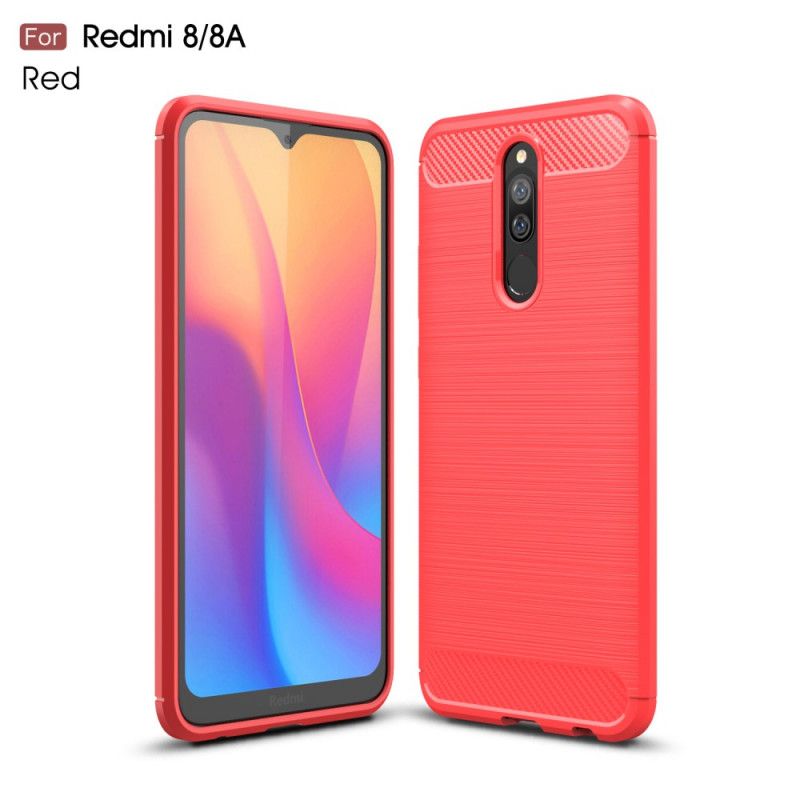 Deksel Xiaomi Redmi 8 Svart Børstet Karbonfiber Anti-fall