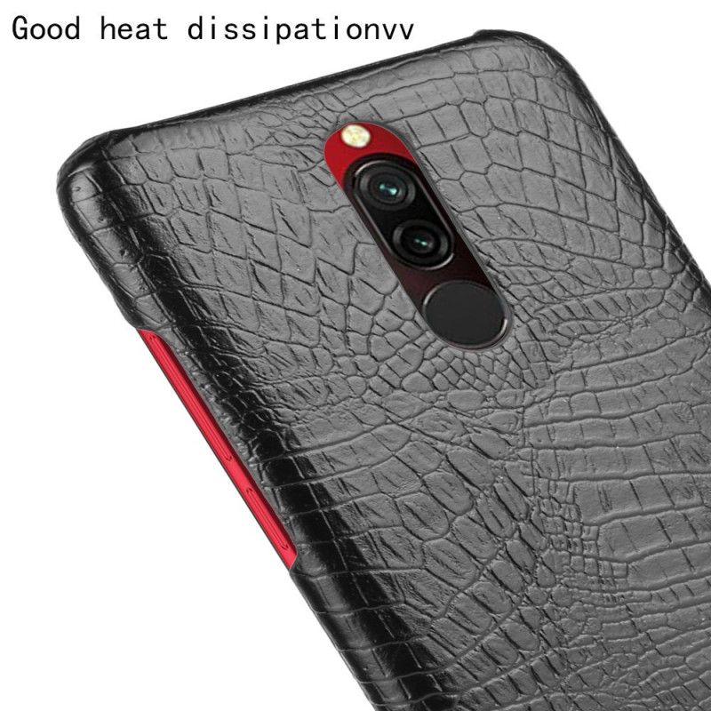 Deksel Xiaomi Redmi 8 Svart Krokodillehudstil