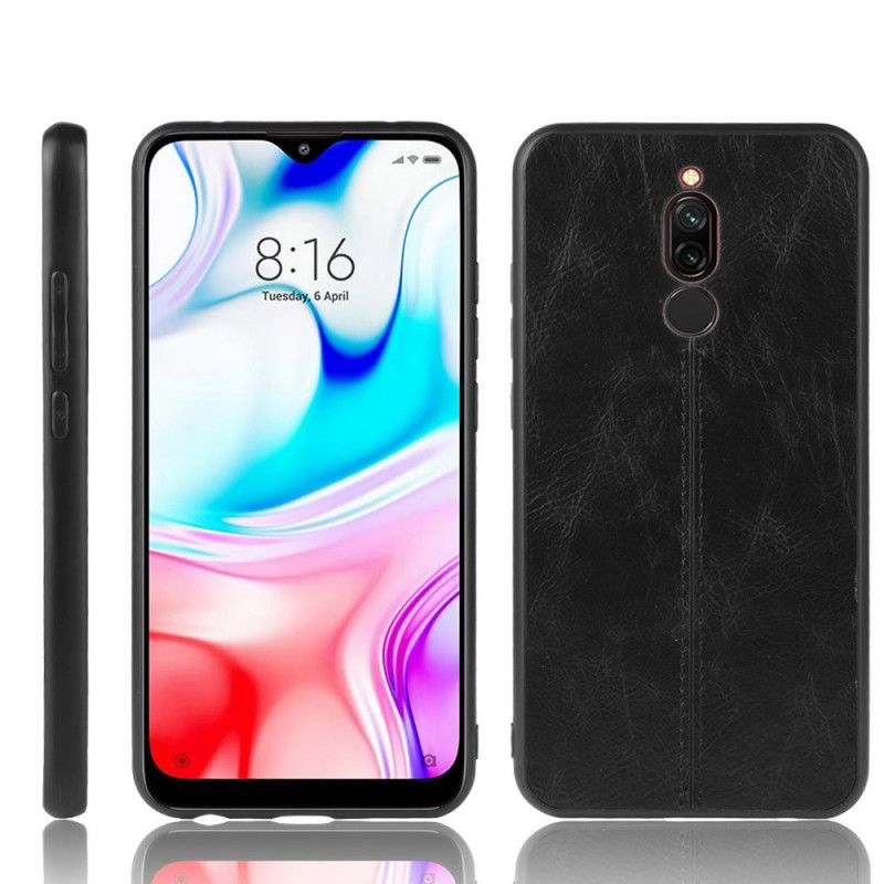 Deksel Xiaomi Redmi 8 Svart Sydd Skinneffekt