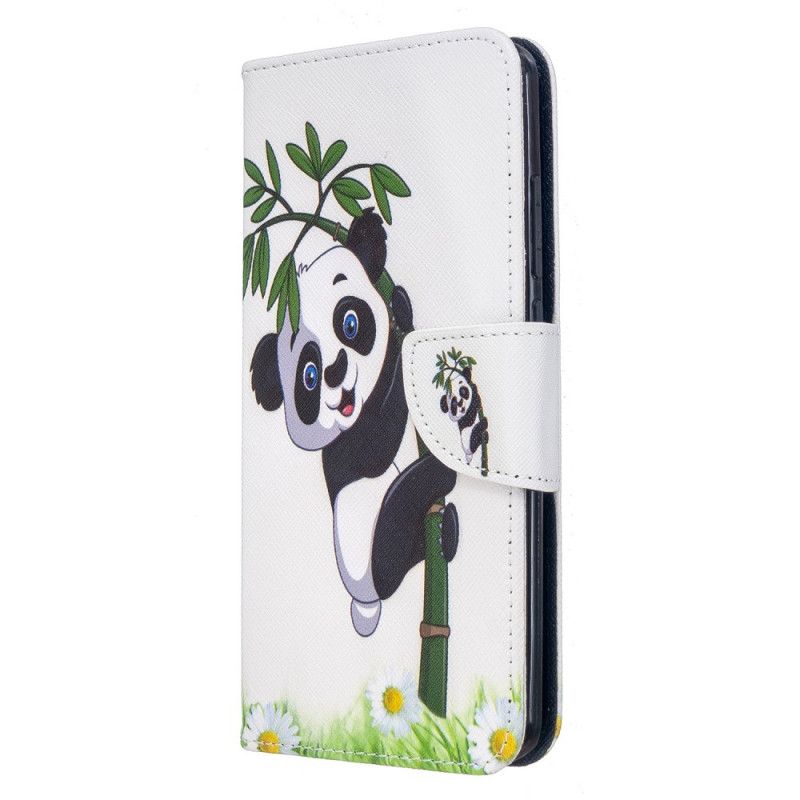 Folio Deksel for Xiaomi Redmi 8 Panda På Bambus