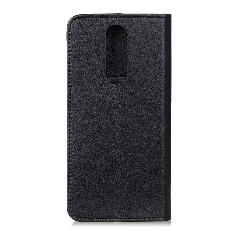 Folio Deksel for Xiaomi Redmi 8 Svart Lychee Split Skinn