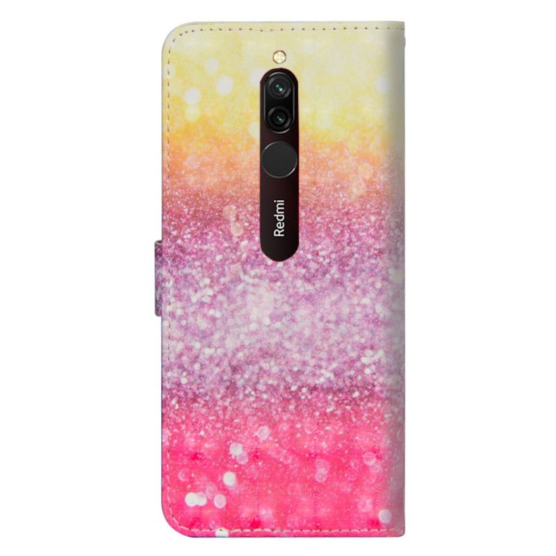 Folio Deksel Xiaomi Redmi 8 Magenta Glittergradient Beskyttelse