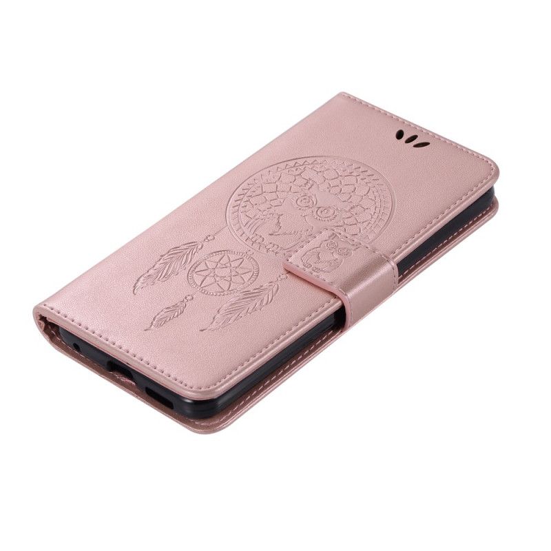 Folio Deksel Xiaomi Redmi 8 Rose Gold Læreffekt Ugle Drømmefanger