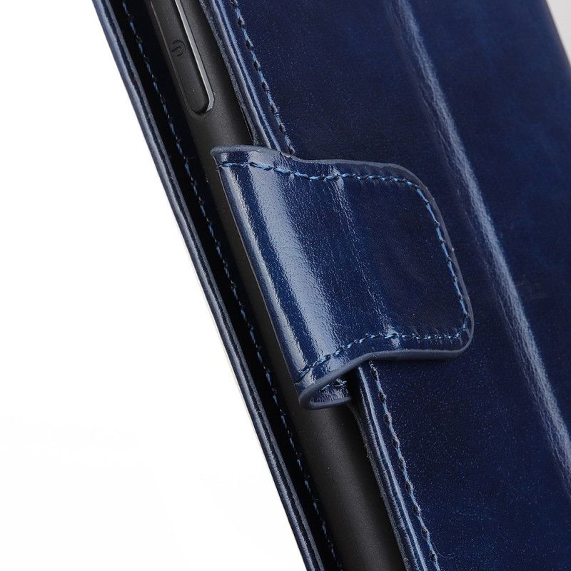 Folio Deksel Xiaomi Redmi 8 Svart Skinnende Skinnimitasjon