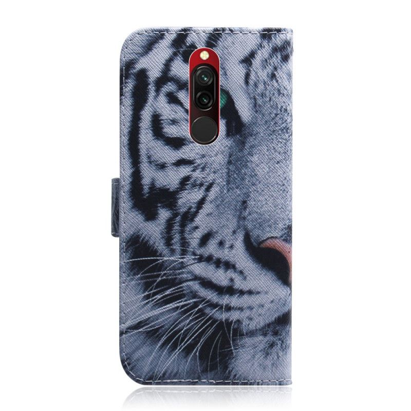 Folio Deksel Xiaomi Redmi 8 Tiger Ansikt Beskyttelse