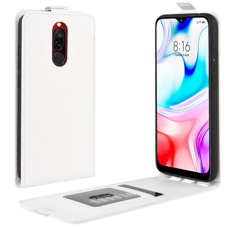 Lærdeksel Folio Deksel Xiaomi Redmi 8 Svart Sammenleggbar Skinneffekt