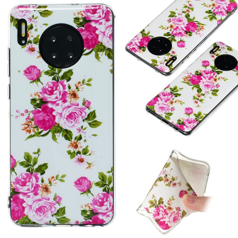 Deksel for Huawei Mate 30 Fluorescerende Frihetsblomster