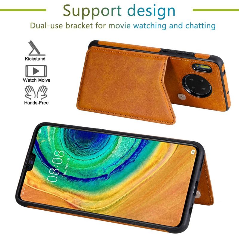 Deksel Huawei Mate 30 Brun Multifunksjonell Kortholder Beskyttelse